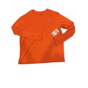 Nike Long Sleeve Activewear T-Shirt - Orange, Men's Size Large
